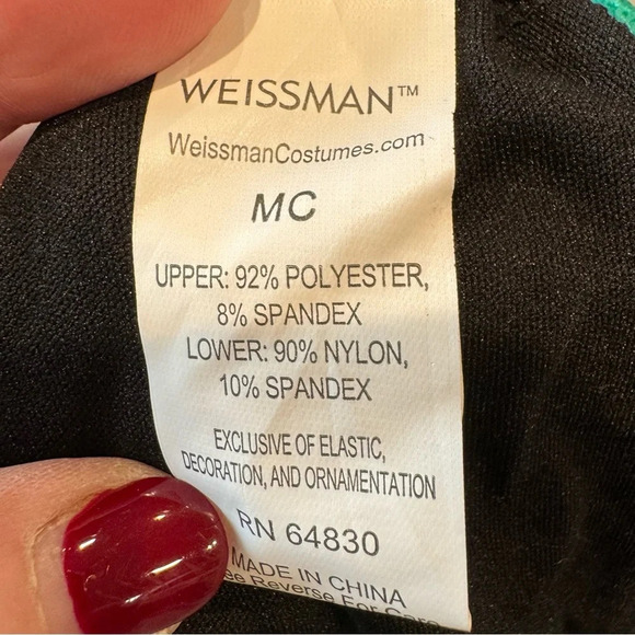 Weissman Costumes Polka Dot Catsuit with Bow Tiered Bodice over Leggings size MC - Picture 7 of 9